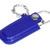USB 2.0- флешка на 16 Гб в массивном корпусе с кожаным чехлом синий/серебристый