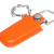 USB 2.0- флешка на 16 Гб в массивном корпусе с кожаным чехлом оранжевый/серебристый