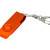 USB 2.0- флешка промо на 16 Гб с поворотным механизмом и однотонным металлическим клипом оранжевый