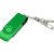 USB 2.0- флешка промо на 16 Гб с поворотным механизмом и однотонным металлическим клипом зеленый
