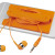 Набор: наушники, бумажник для телефона оранжевый