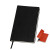 Бизнес-блокнот "Funky", 130*210 мм, черный, голубой форзац, мягкая обложка, в линейку черный, красный
