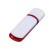USB 2.0- флешка на 16 Гб с цветными вставками белый/красный