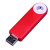 USB 2.0- флешка промо на 4 Гб прямоугольной формы, выдвижной механизм красный/белый