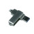 USB 3.0/micro USB/Lightning- флешка на 32 Гб с поворотным механизмом серебристый