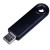 USB 2.0- флешка промо на 4 Гб прямоугольной формы, выдвижной механизм черный
