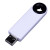 USB 2.0- флешка промо на 4 Гб прямоугольной формы, выдвижной механизм белый/черный