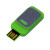 USB 2.0- флешка промо на 8 Гб прямоугольной формы, выдвижной механизм зеленый