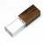 USB 2.0- флешка на 64 Гб прямоугольной формы, под гравировку 3D логотипа коричневый/прозрачный с синей подсветкой