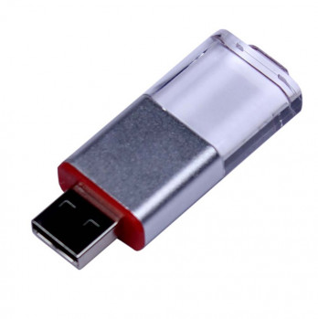 USB 2.0- флешка промо на 32 Гб прямоугольной формы, выдвижной механизм