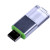 USB 2.0- флешка промо на 32 Гб прямоугольной формы, выдвижной механизм зеленый
