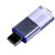 USB 2.0- флешка промо на 16 Гб прямоугольной формы, выдвижной механизм синий