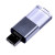 USB 2.0- флешка промо на 64 Гб прямоугольной формы, выдвижной механизм черный
