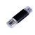 USB 2.0/micro USB/Type-C- флешка на 64 Гб черный
