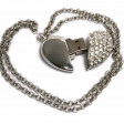 USB 2.0- флешка на 32 Гб «Сердце» с кристаллами