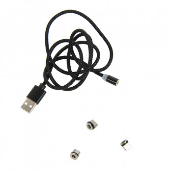 Магнитный шнур SNAP со сменными разъемами Micro USB/Lighting/Type C
