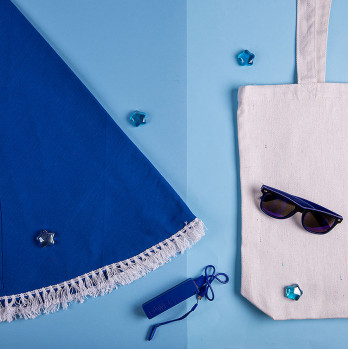 Набор подарочный OCEAN MEMORY: плед пляжный, очки, зарядное устройство, сумка