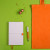 Набор подарочный WHITE&YOU: бизнес-блокнот, ручка, сумка белый, оранжевый