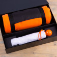 Набор подарочный RAINY DAY: зонт складной, механический, плед, коробка, оранжевый