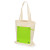 Складная хлопковая сумка для шопинга «Gross» с карманом, 180 г/м2 натуральный/зеленое яблоко