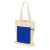 Складная хлопковая сумка для шопинга «Gross» с карманом, 180 г/м2 натуральный/синий