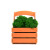 Композиция «Корзинка со мхом» оранжевый, зеленый