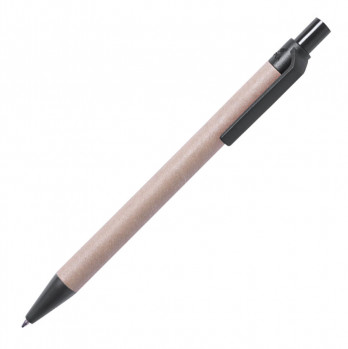 Ручка шариковая VATUM, черный, переработанный картон, PLA-полимолочная кислота, 13,7 см