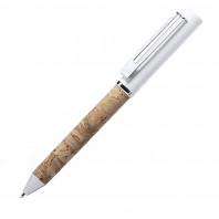 Ручка шариковая SILIAX, белый, натуральная пробка, металл, 13,7 см