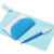 Набор «Smart mini» блокнот- прозрачный/голубой, ручка- голубой/белый, пенал- голубой прозрачный