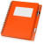 Блокнот «Контакт» с ручкой оранжевый, серебристый