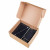 Подарочный набор TOTAL: бизнес-блокнот, карандаш, зарядное устройство, коробка, стружка черный, синий