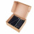 Подарочный набор TOTAL: бизнес-блокнот, карандаш, зарядное устройство, коробка, стружка тёмно-серый, голубой