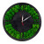 Настенные часы со мхом «Римские» черный, зеленый