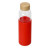 Стеклянная бутылка для воды в силиконовом чехле «Refine» прозрачный, красный, натуральный