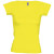 Футболка женская Melrose 150 с глубоким вырезом, белая желтый, лимонный