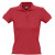 Рубашка поло женская People 210, серый меланж красный