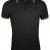 Рубашка поло мужская Pasadena Men 200 с контрастной отделкой, черная с зеленым черный, зеленый
