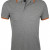 Рубашка поло мужская Pasadena Men 200 с контрастной отделкой, черная с зеленым оранжевый, серый, серый меланж