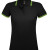Рубашка поло женская Pasadena Women 200 с контрастной отделкой, черная с зеленым черный, зеленый