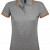 Рубашка поло женская Pasadena Women 200 с контрастной отделкой, черная с зеленым оранжевый, серый, серый меланж