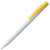 Ручка шариковая Pin, белая с оранжевым белый, желтый