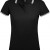 Рубашка поло женская Pasadena Women 200 с контрастной отделкой, черная с зеленым белый, черный