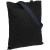 Холщовая сумка BrighTone, черная с темно-синими ручками черный, синий
