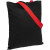 Холщовая сумка BrighTone, черная с темно-синими ручками черный, красный