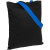 Холщовая сумка BrighTone, черная с темно-синими ручками черный, синий