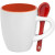 Кофейная кружка Pairy с ложкой, белая красный, оранжевый