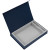 Коробка Silk с ложементом под ежедневник 15х21 см и ручку, серебристая синий