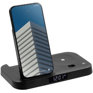 Зарядная станция с часами Clock Nest, черная G-15609.30 фото 5