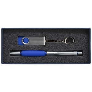 Коробка Notes с ложементом для ручки и флешки, синяя G-16531.40 фото 7