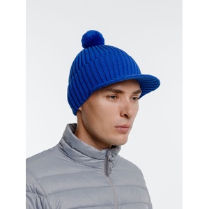 Вязаная шапка с козырьком Peaky, синяя (василек) G-16925.77 фото 8